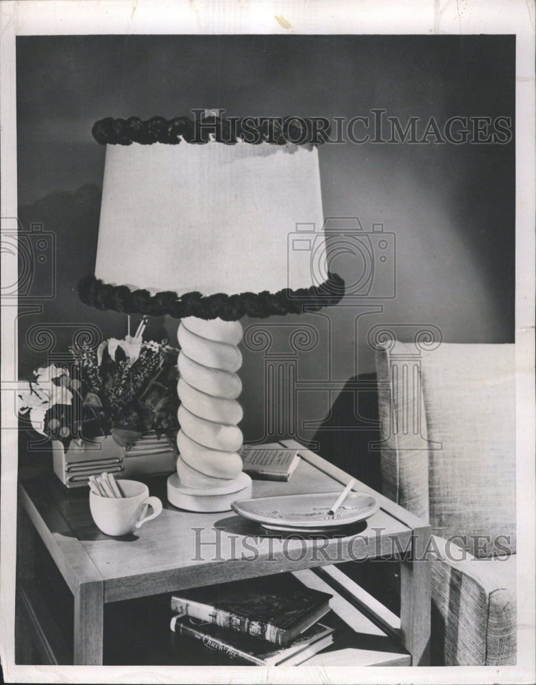 1951 Press Photo Lampshade got new life - RRW35693 - Historic Images