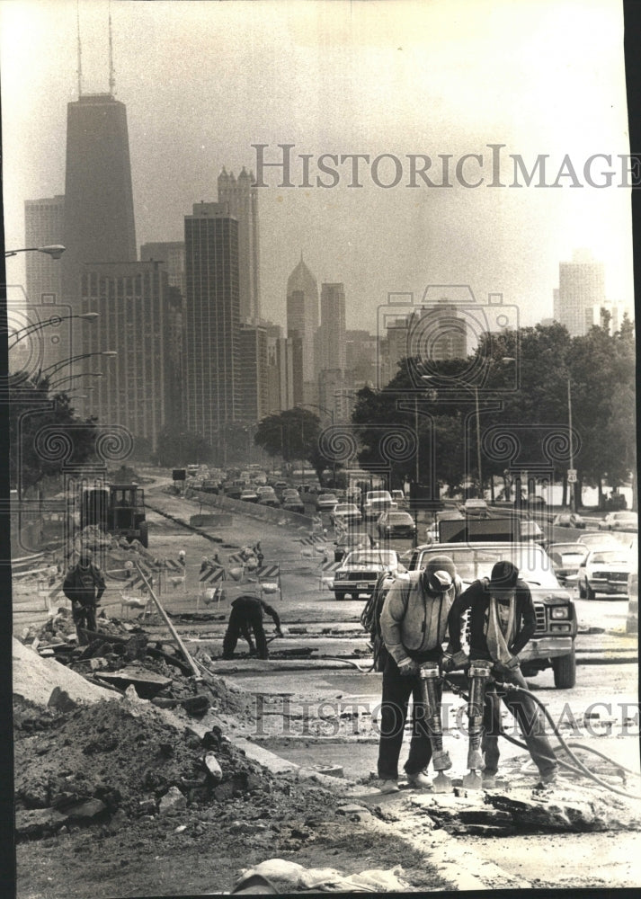 1991 Press Photo Lake Shore Drive Chicago Construction - RRW35823 - Historic Images