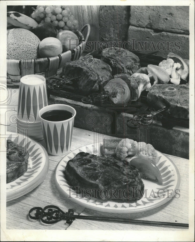 1967 Press Photo Grilled Lamb Chops Vegetables - RRW35867 - Historic Images