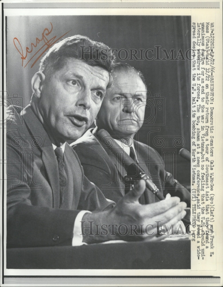 1966 Press Photo Senators Gale McGee and Frank Moss - RRW36377 - Historic Images