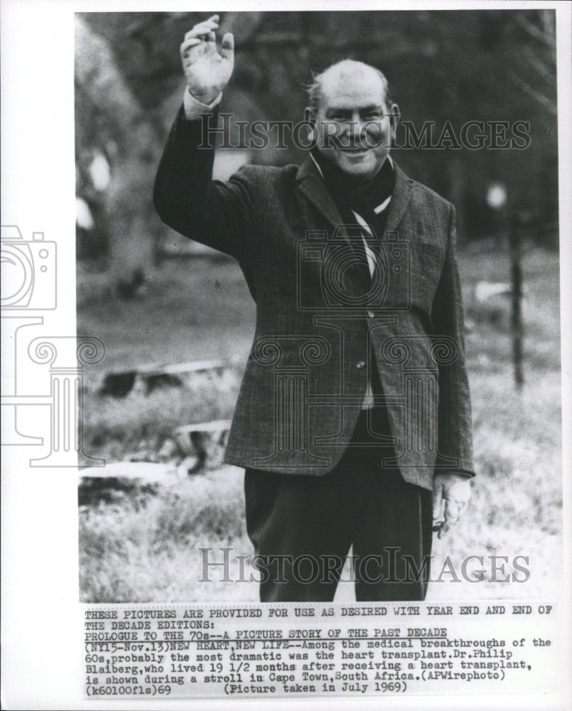 1969 Press Photo Dr. Philip Blaiberg received a heart - RRW37883 - Historic Images