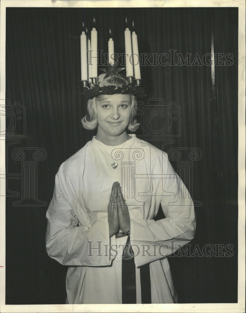 1963 Press Photo Maude Dahlstrom, queen Lucia Pageant - RRW38543 - Historic Images