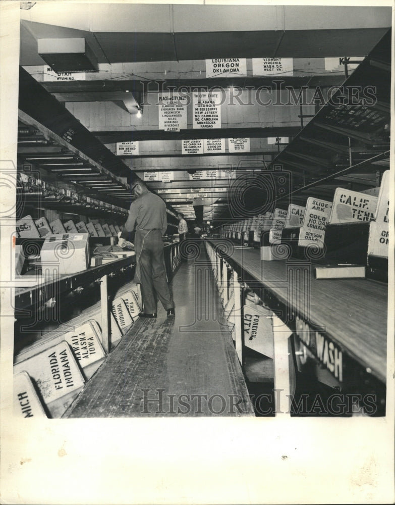 1964 Press Photo View Battleship Post Office Man - RRW38661 - Historic Images