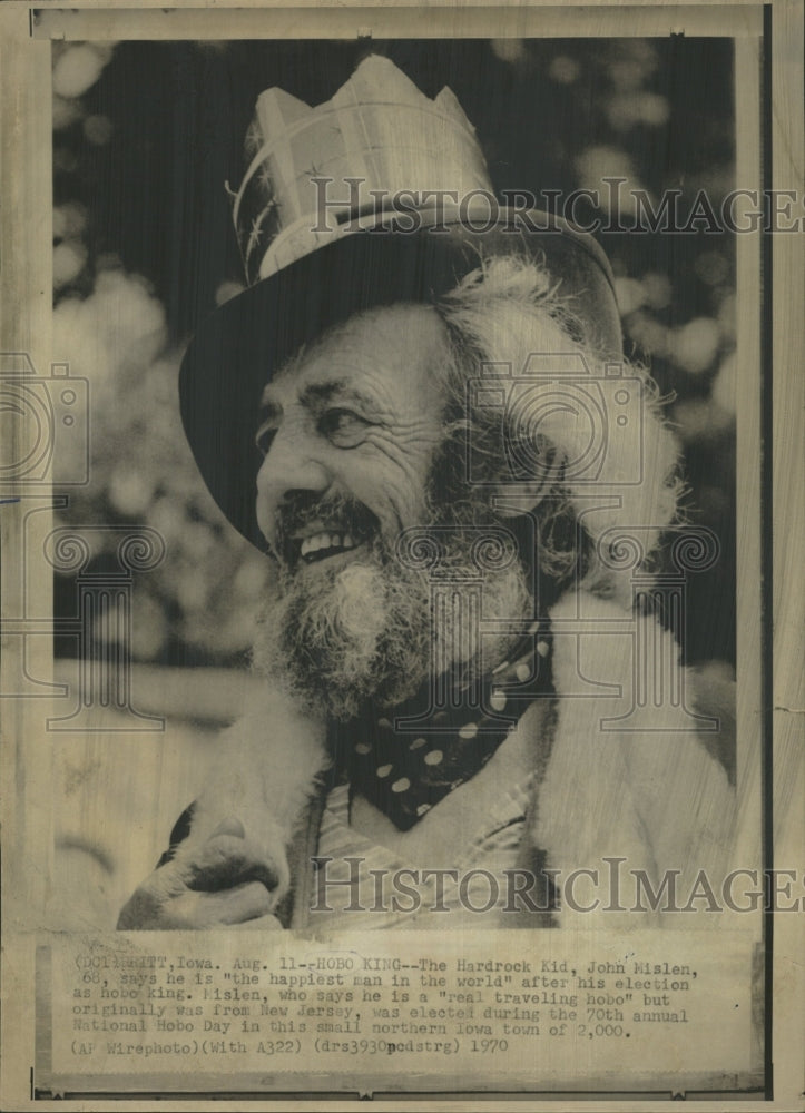 1970 Press Photo John Nislen American Hobo King - RRW40115 - Historic Images