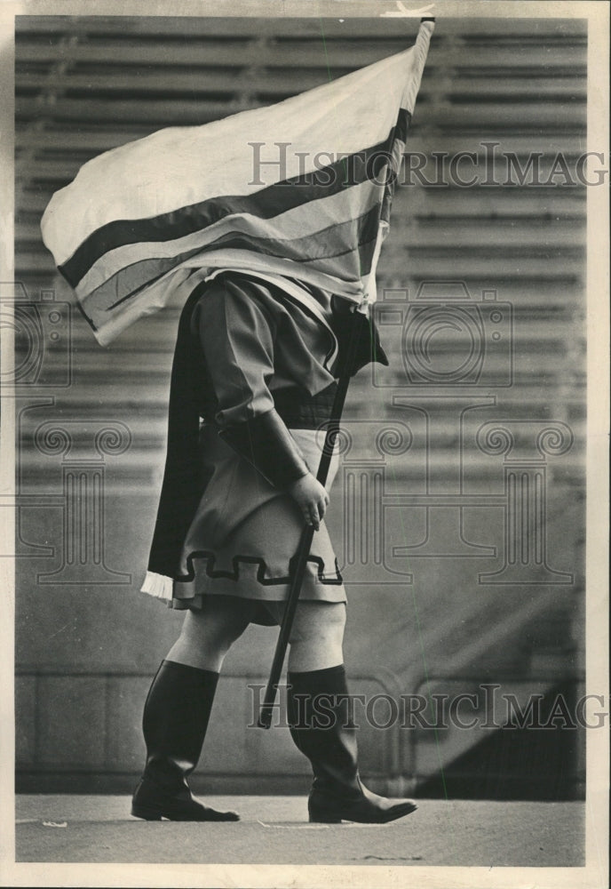 1980 Press Photo Sycamore school St Rita band banner - RRW40207 - Historic Images