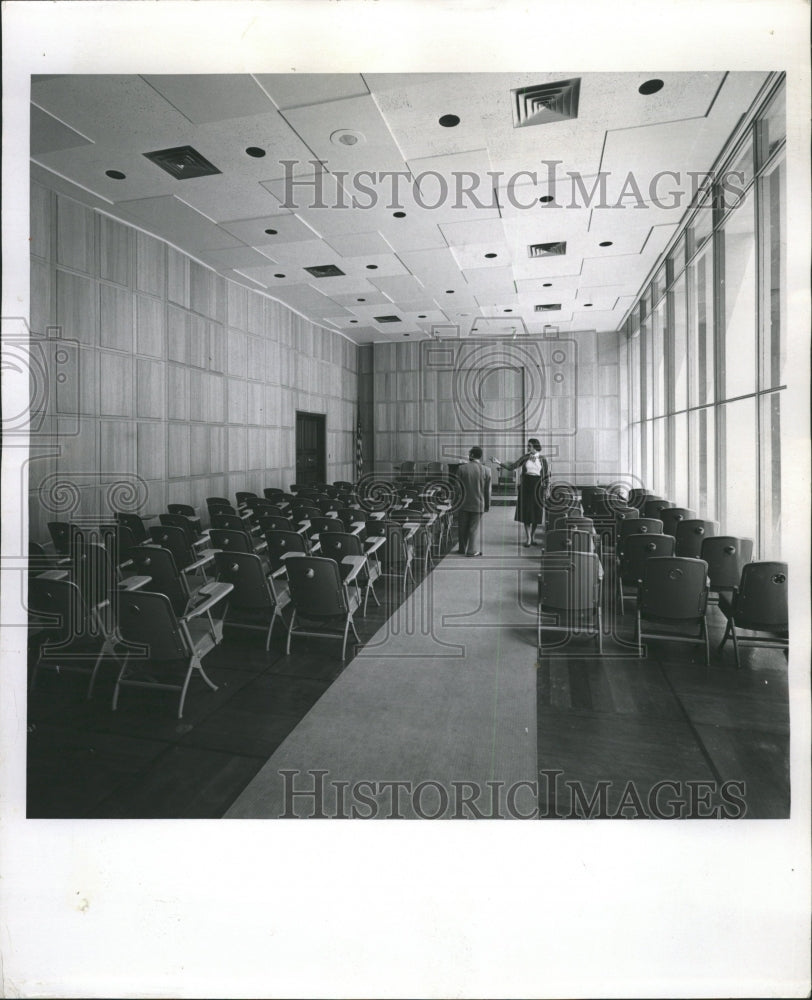 1956 Press Photo Small auditorium much labor Business - RRW40327 - Historic Images