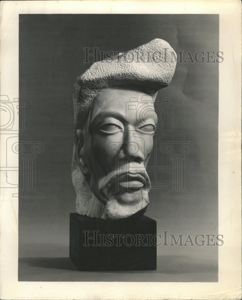 1952 Press Photo Sculpture titled Monk George Goundle - RRW40957 - Historic Images