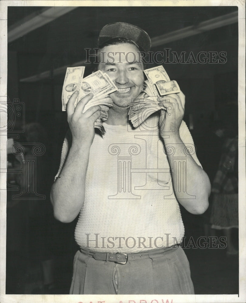 1957 Press Photo City Savings Charles Skoal Stork box - RRW41059 - Historic Images