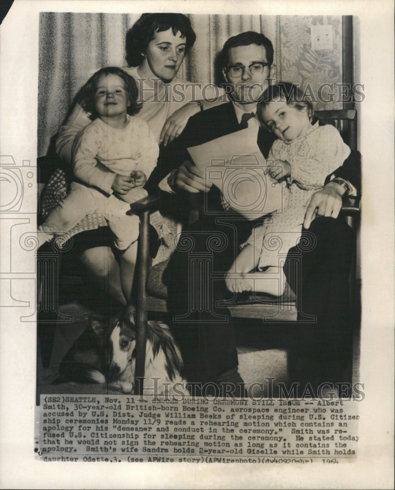 1964 Press Photo Citizen-To-Be Falls Asleep - RRW41089 - Historic Images