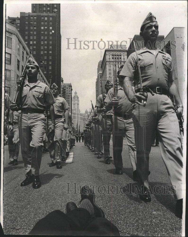 1970 Press Photo American Legion Parades Marine Unit - RRW41625 - Historic Images