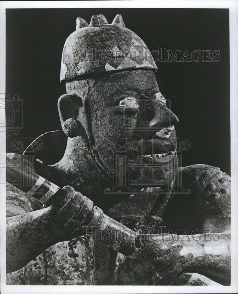 1972 Press Photo Pre-Columbian head Sculpture - RRW41631 - Historic Images