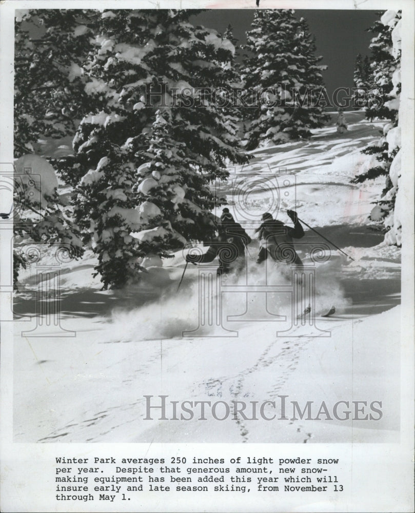 1976 Press Photo Winter Park average 250 inches light - RRW42025 - Historic Images
