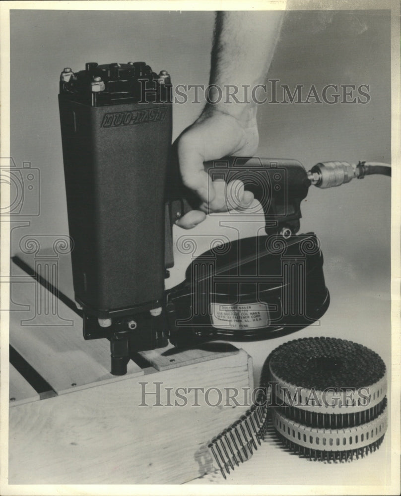 1968 Press Photo Duo Fast Fastener Corp Goodrich Nailer - RRW42133 - Historic Images