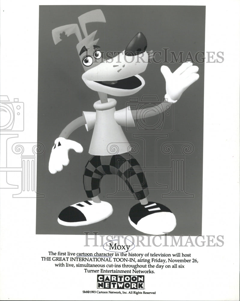 1993 Press Photo Moxy cartoon character TV host network - RRW42511 - Historic Images