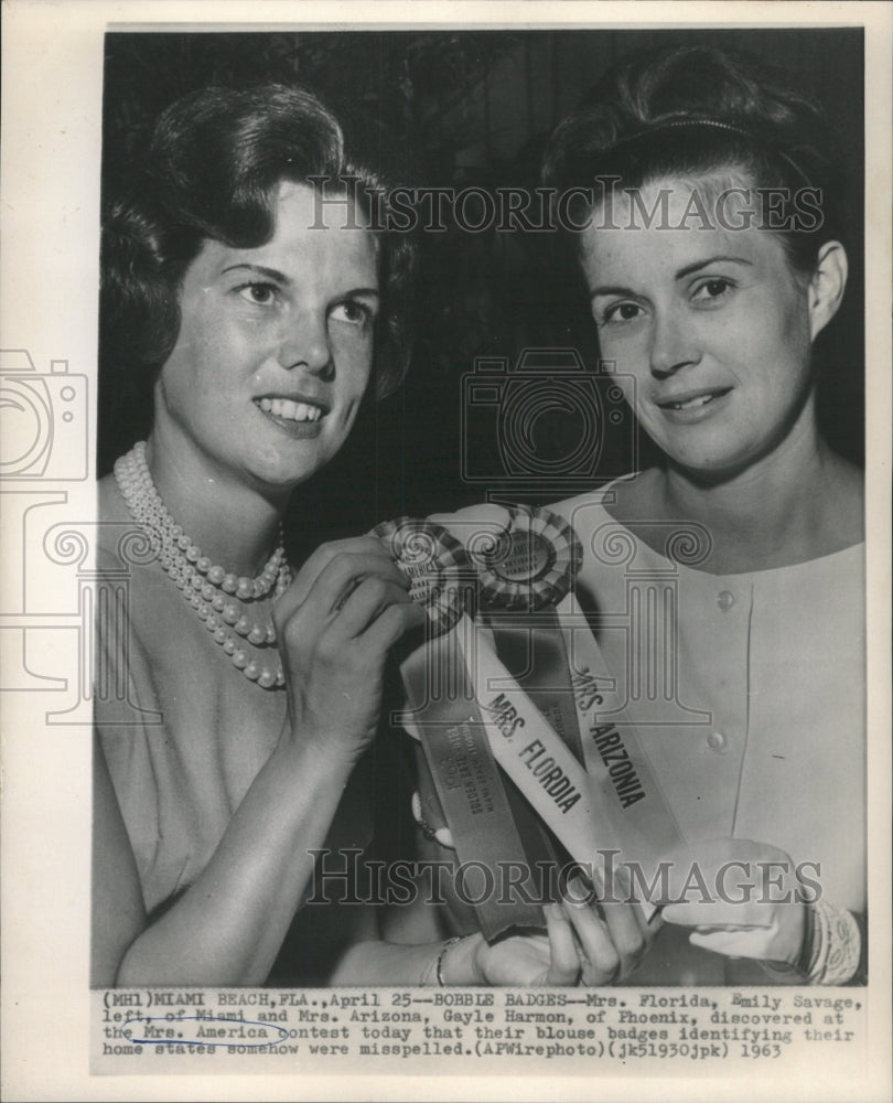 1963 Press Photo Florida Emily Savage Arizona Gayle - RRW42547 - Historic Images
