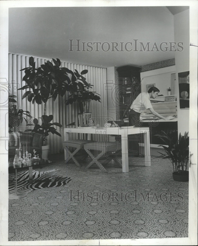 1969 Press Photo Kentile corporate vinyl asbestos wall - RRW42633 - Historic Images