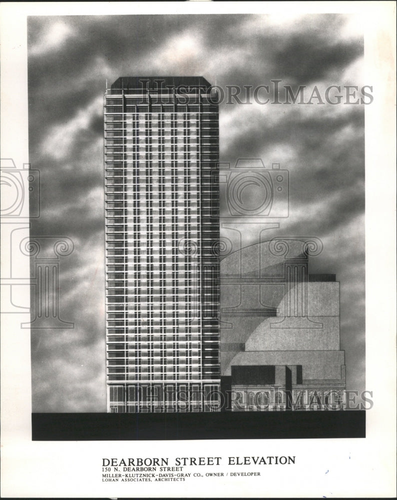 1989 Press Photo Dearborn Street Elevation Miller Gray - RRW43039 - Historic Images