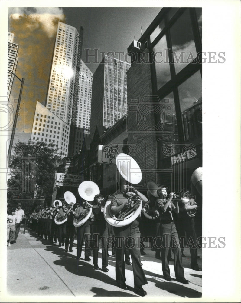 1983 Press Photo Lincoln Way High School Marching Band - RRW43069 - Historic Images