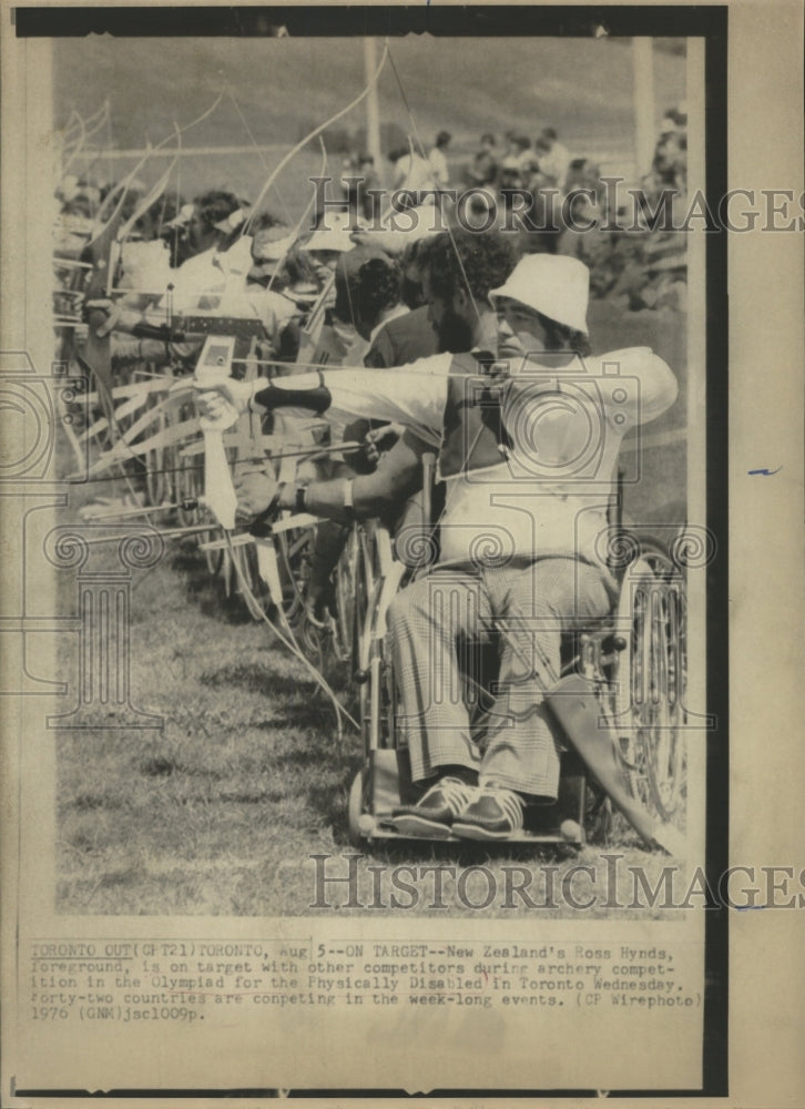 1976 Press Photo New Zealand Ross Hynds archery target - RRW43167 - Historic Images