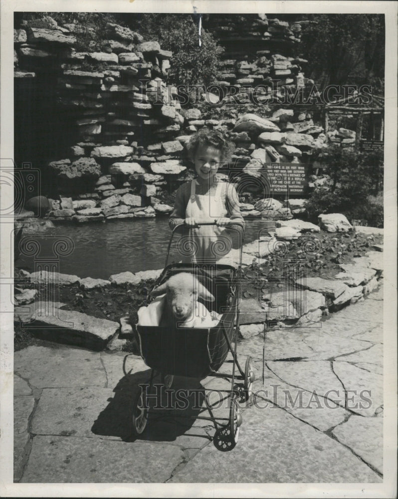 1947 Press Photo Corridale lamb Carol Ann Tenny Natoma - RRW43181 - Historic Images