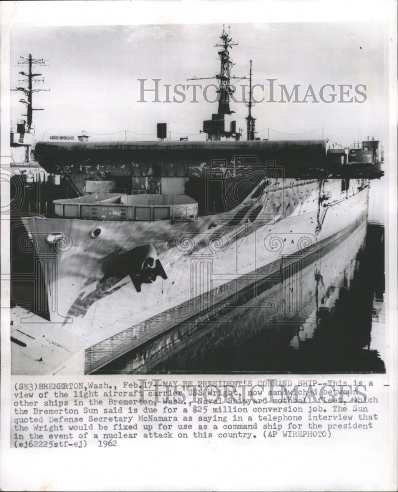 1962 Press Photo President Ship Command - RRW43275 - Historic Images