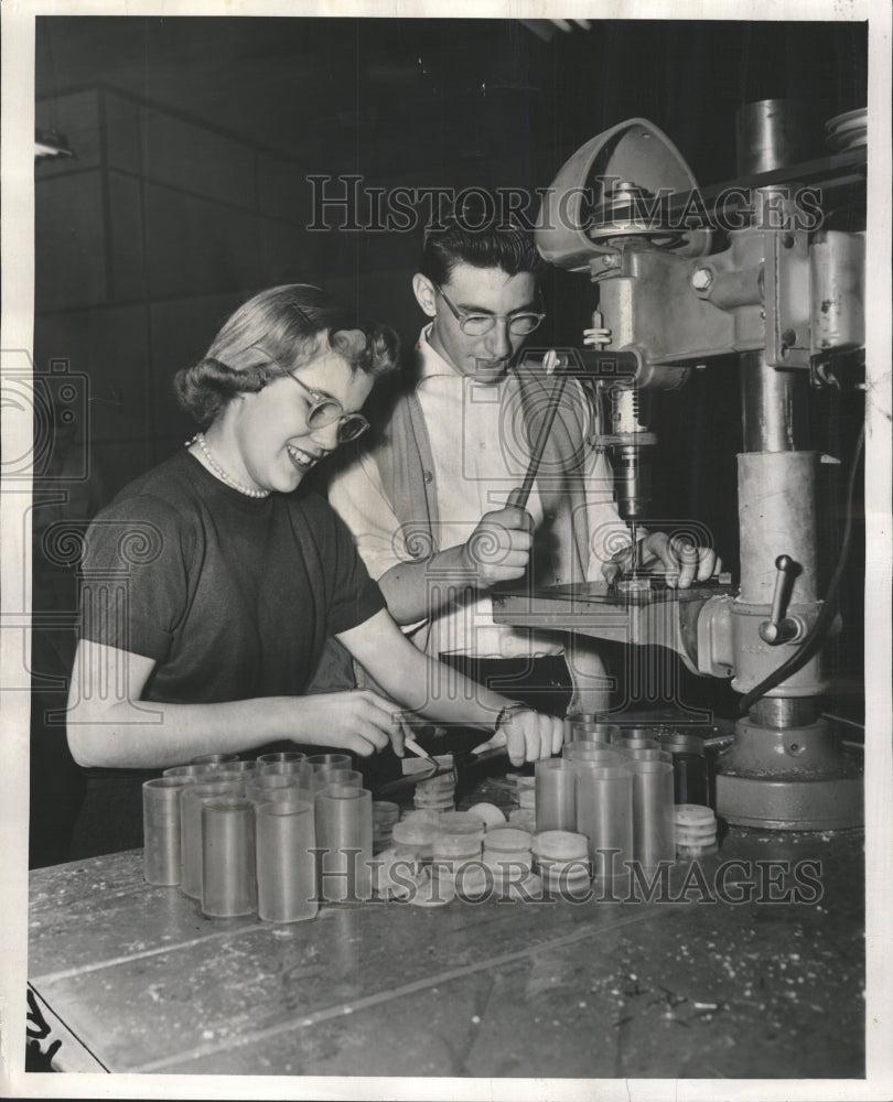 1956 Press Photo Carol Wisniewski Tom Tyma Teenager - RRW43435 - Historic Images