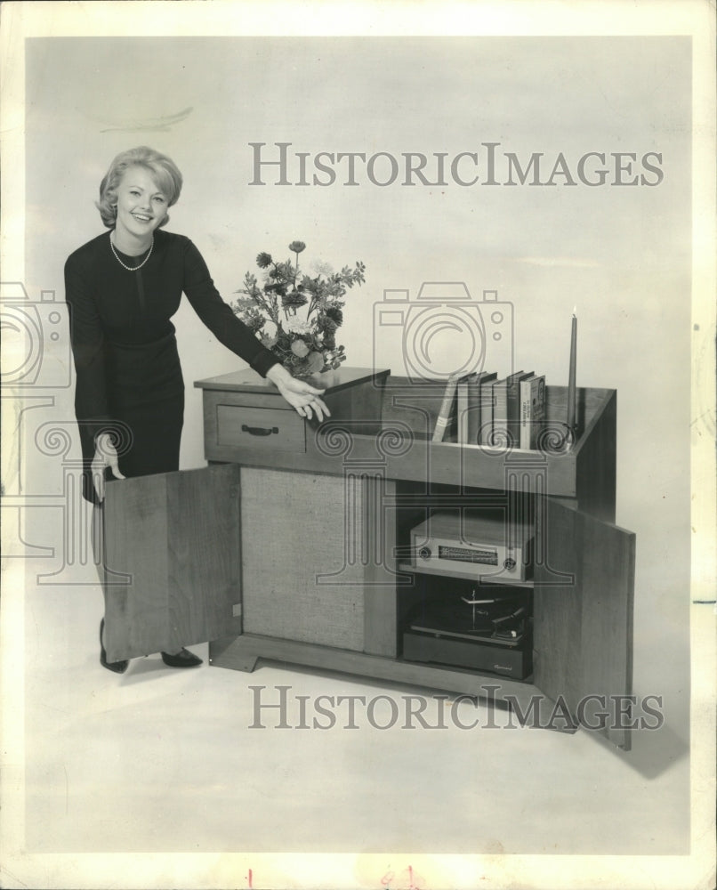 1963 Press Photo Decorative Dry Sink House Hi Fi TV Set - RRW43611 - Historic Images