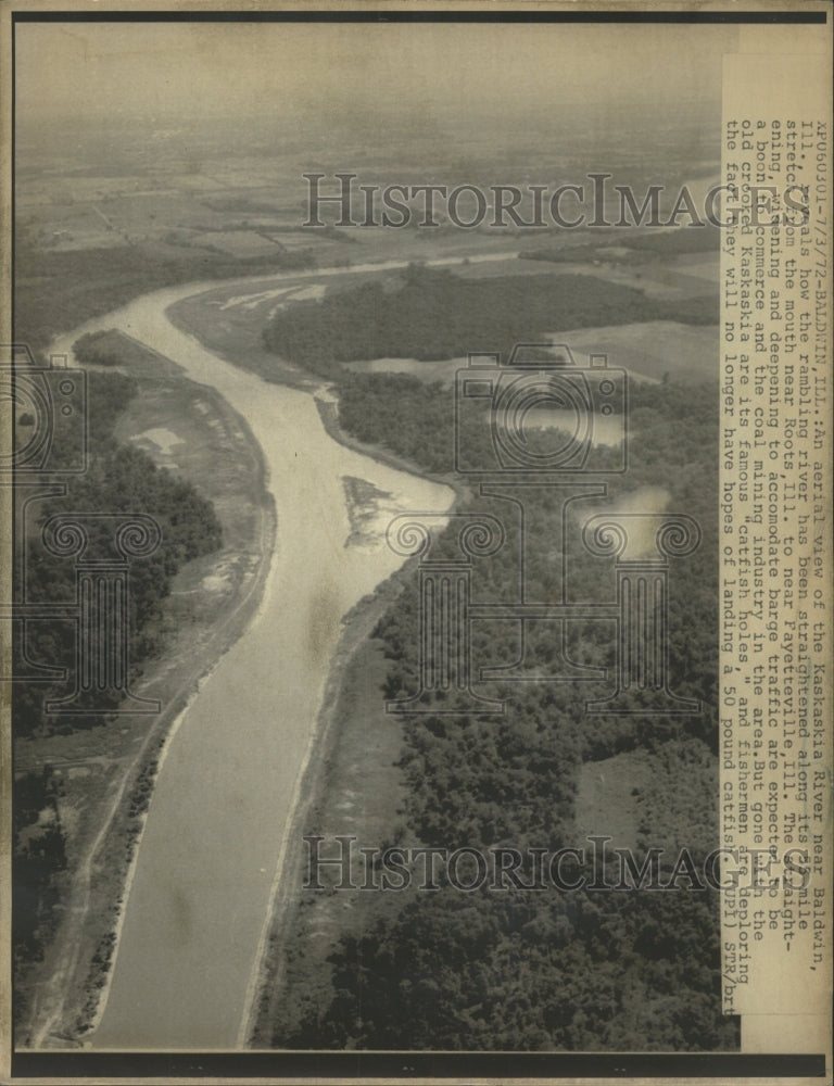 1972 Press Photo Aerial View River Baldwin Illinois - RRW43719 - Historic Images