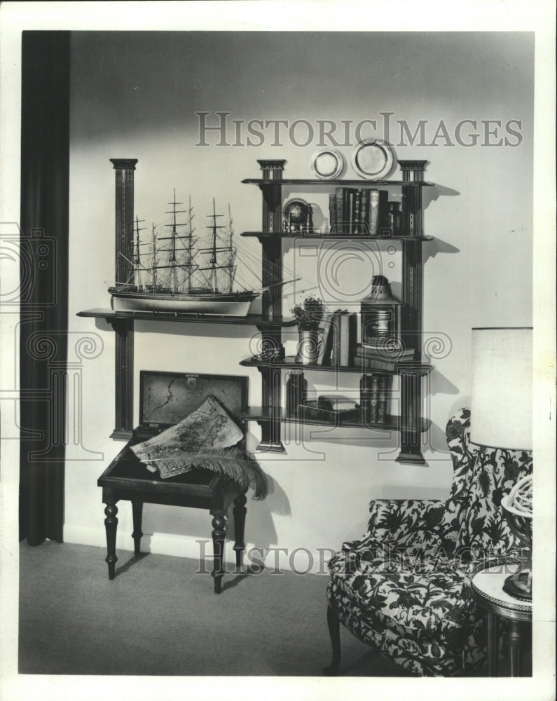 1968 Press Photo Shelves Pilaster Wall Decor - RRW43771 - Historic Images