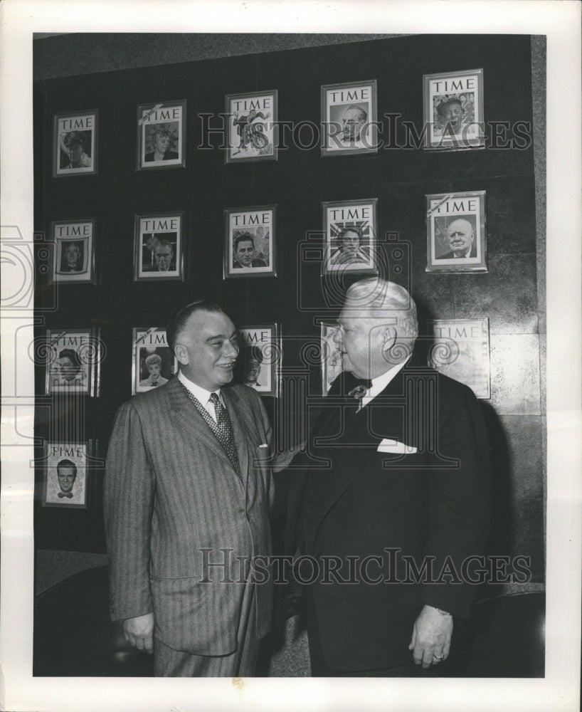 1954 Press Photo James Hart Mark Brown Sherman Hotel - RRW43835 - Historic Images