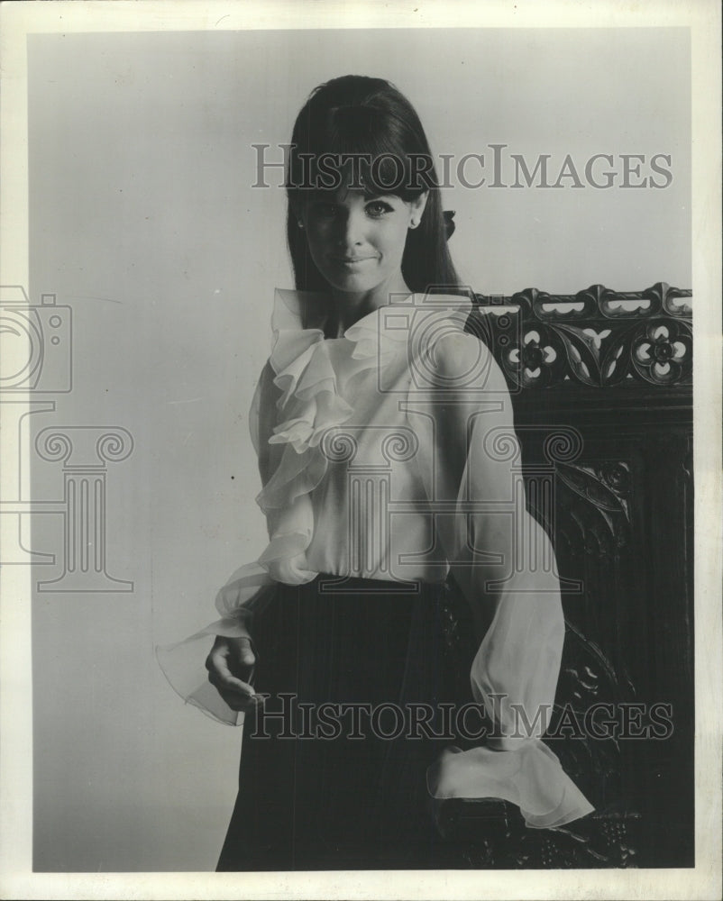 1967 Press Photo White Organdy Shirt Velvet Skirt - RRW43999 - Historic Images