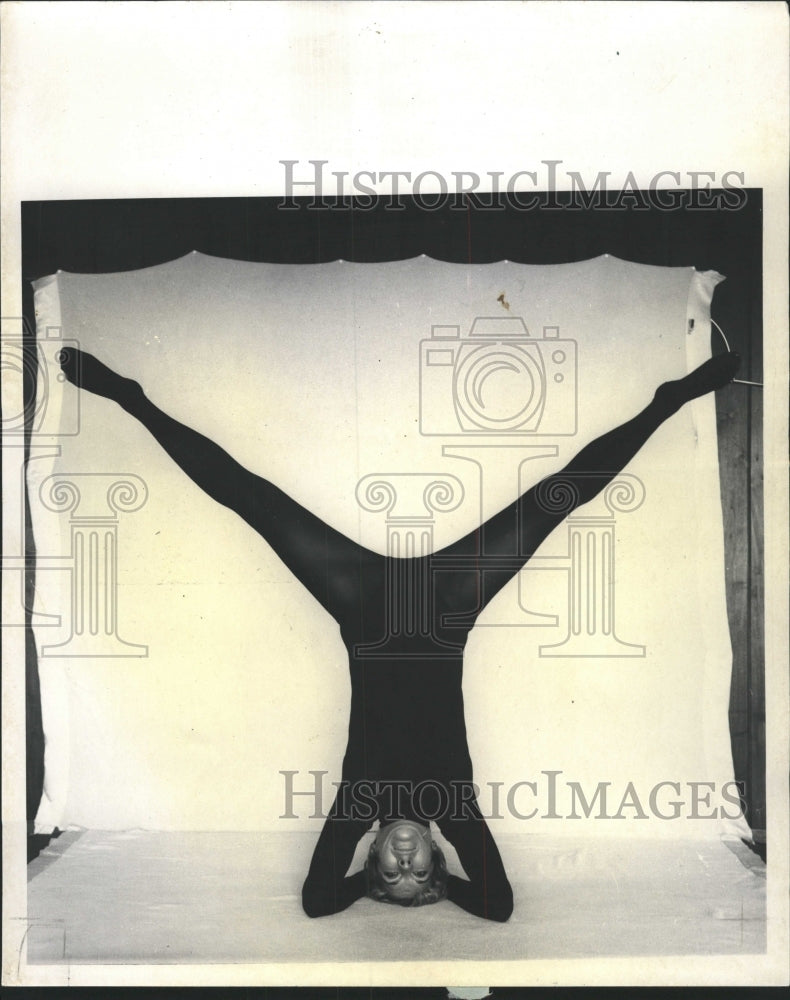 1970 Press Photo Inverted Yoga Pose Demonstration - RRW44493 - Historic Images