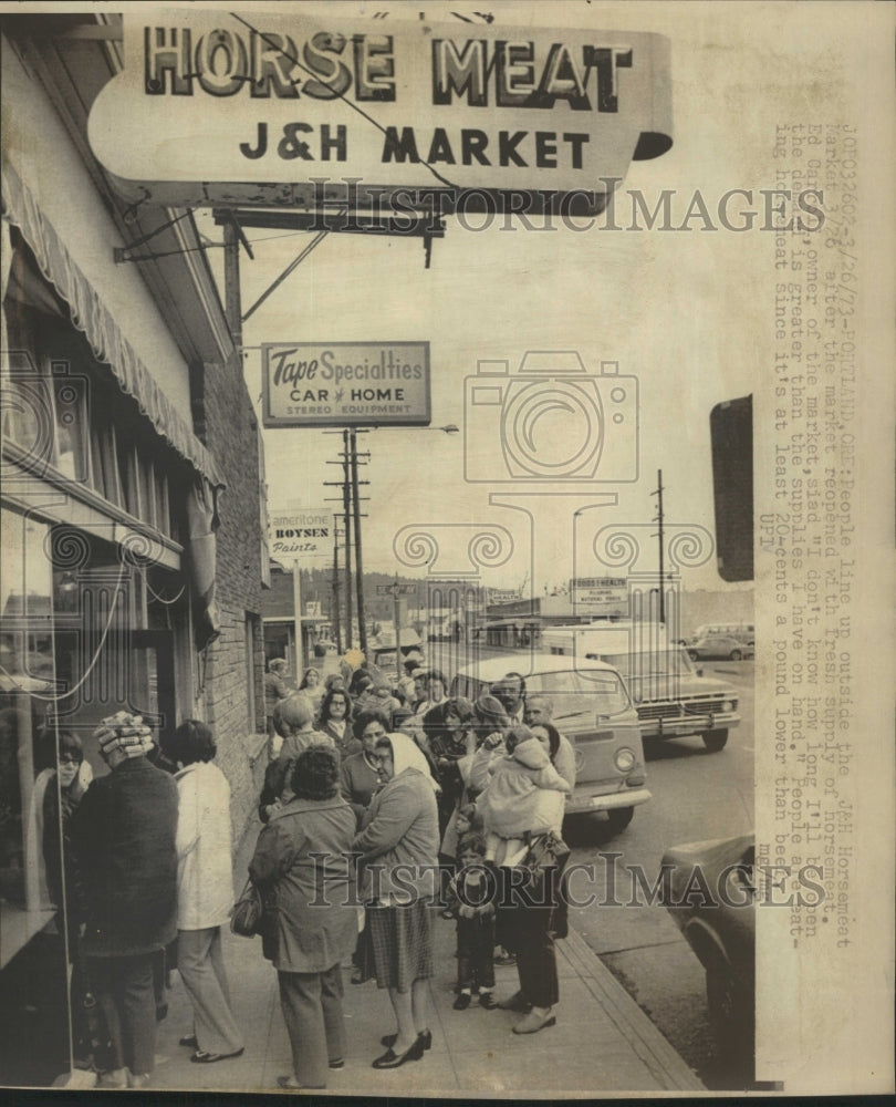 1973 Press Photo Horse Meat Market - RRW44627 - Historic Images