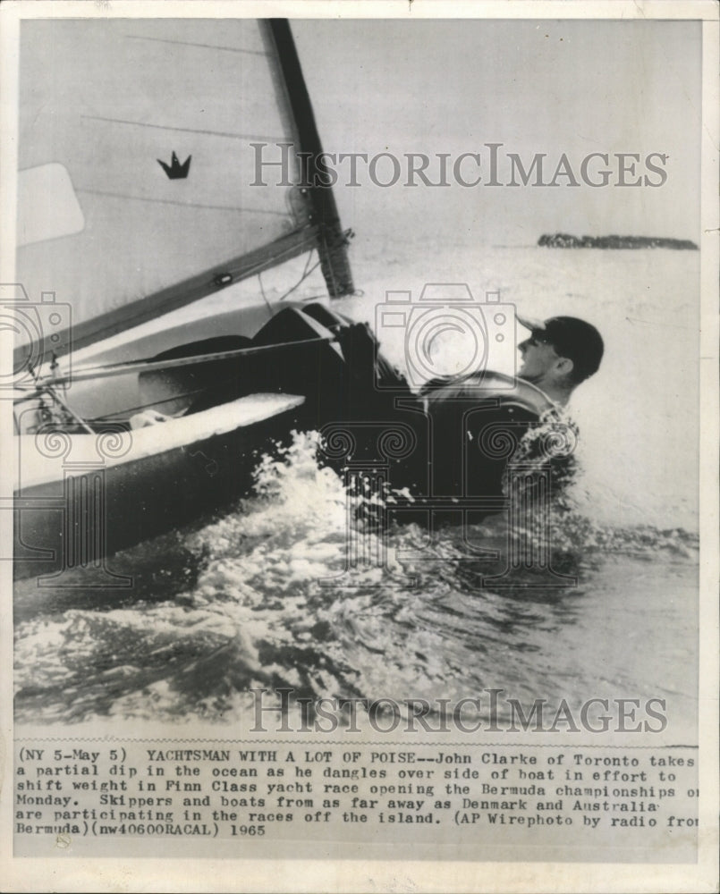 1965 Press Photo Yachtsman Poise Clarke Toronto Dip - RRW44819 - Historic Images