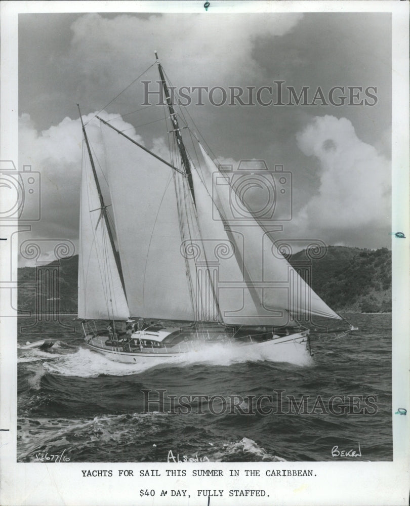 1974 Press Photo Summer Carribean Sail Yacht - RRW44857 - Historic Images