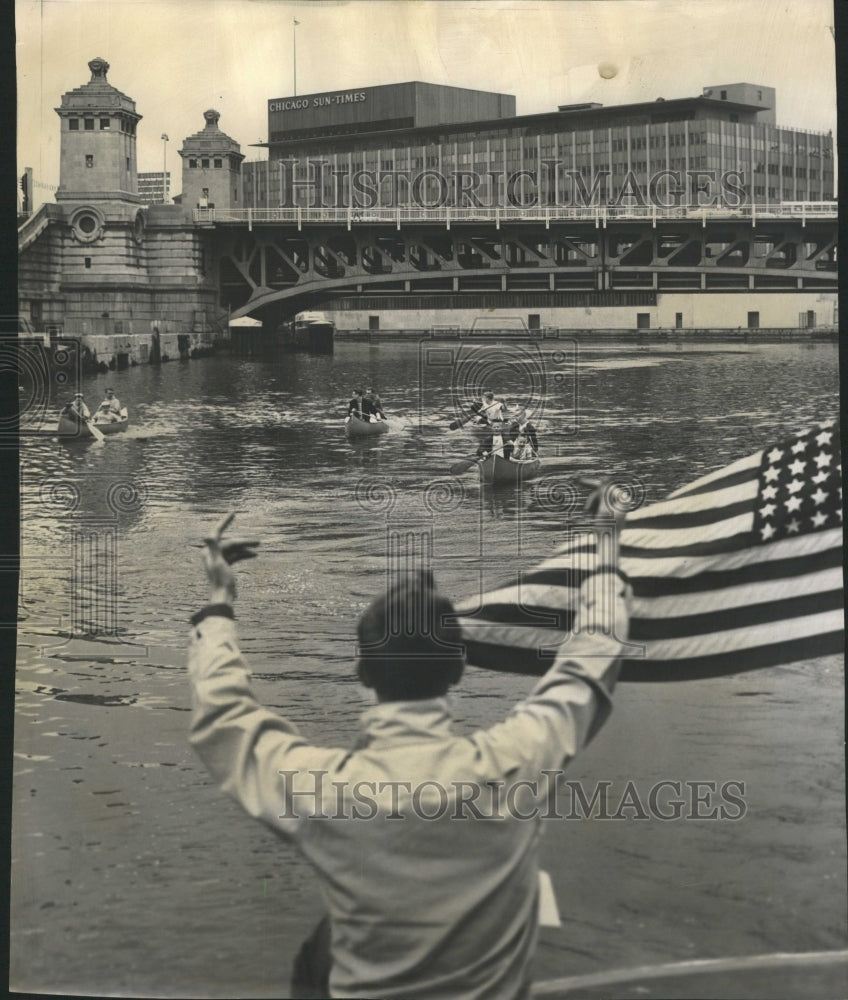 1959 Press Photo YMCA Members In Canoe Race - RRW45251 - Historic Images