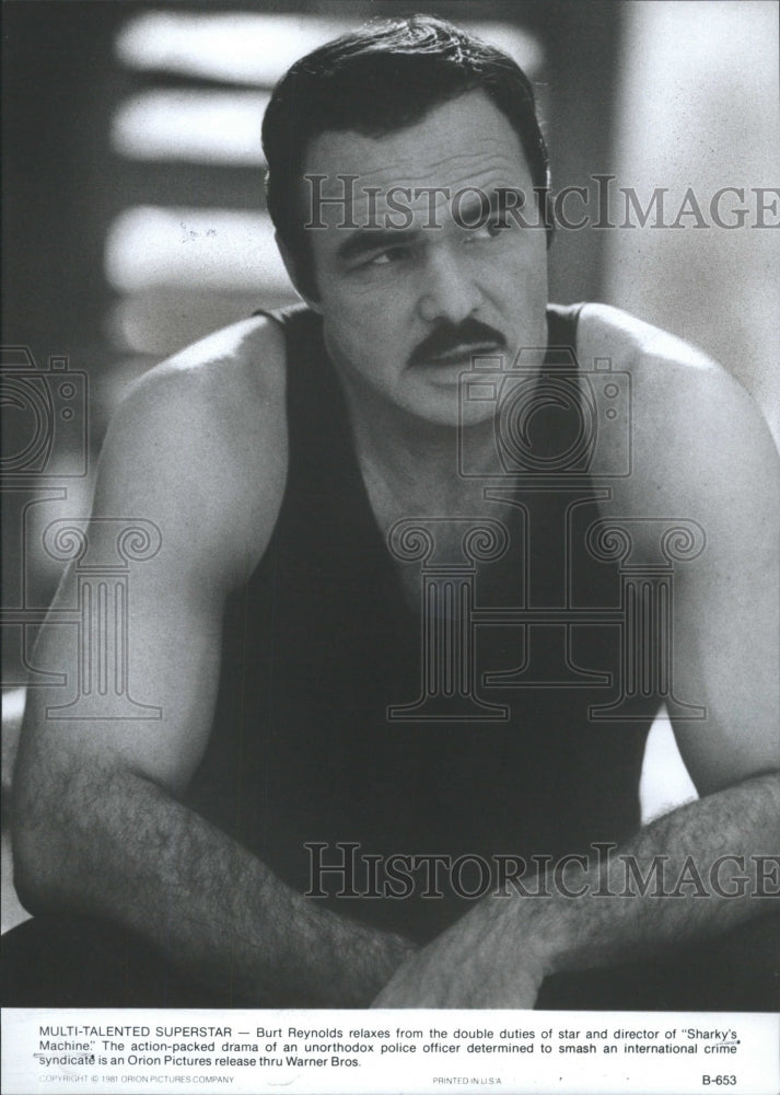 1981 Press Photo Burt Reynolds &quot;Sharky&#39;s Machine&quot; - RRW45535 - Historic Images