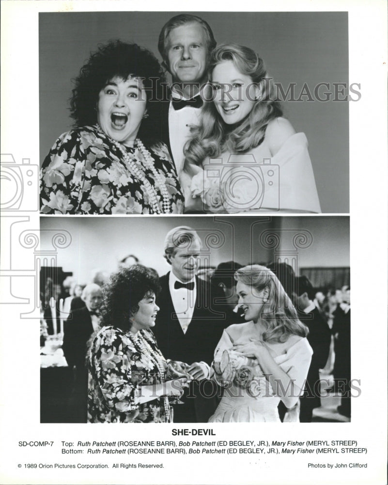 1990 Press Photo Roseanne Barr Begley Streep She-Devil - RRW45541 - Historic Images