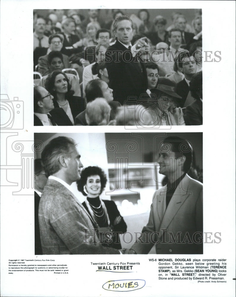 1988 Press Photo Douglas Stamp Sean Young Wall Street - RRW45563 - Historic Images