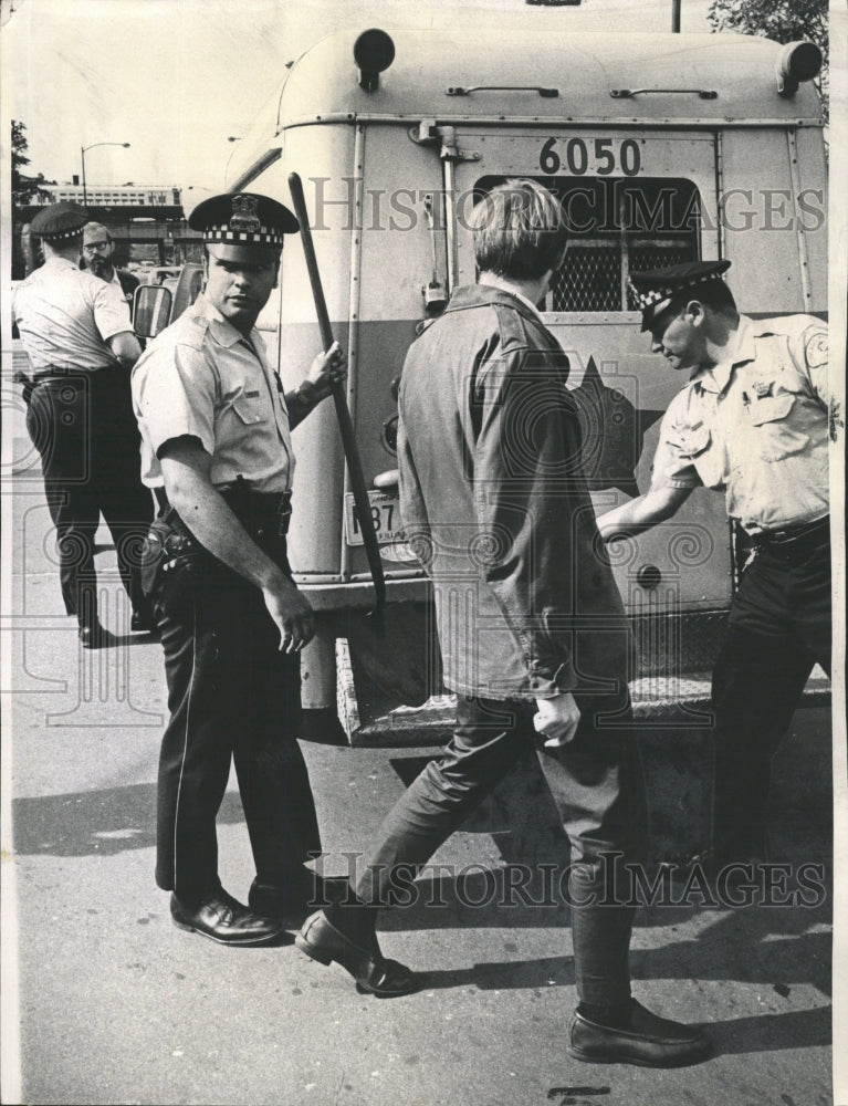 1968 Press Photo Tree Planter Arrested Police Wagon - RRW45983 - Historic Images