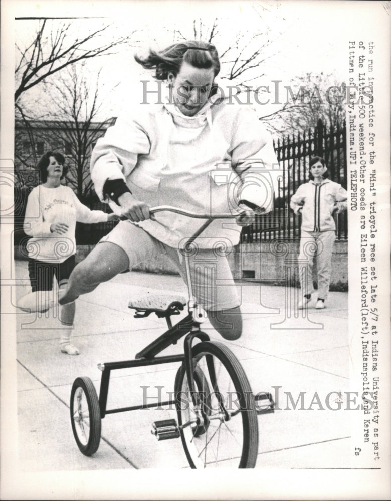 1965 Press Photo Indiana University Tricycle Races - RRW46043 - Historic Images