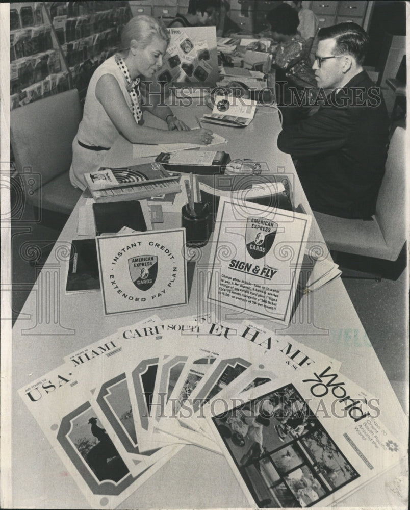 1969 Press Photo Travel Agents working for their money - RRW46083 - Historic Images