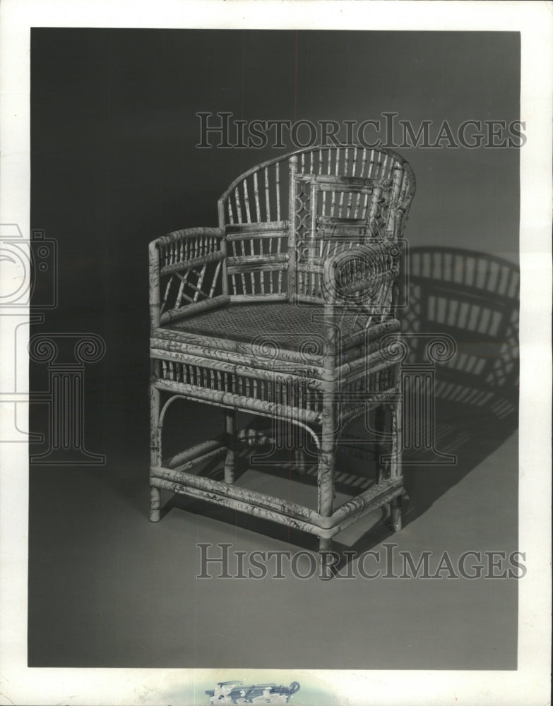 1973 Press Photo Thomasville&#39;s bamboo chair introduced - RRW46401 - Historic Images