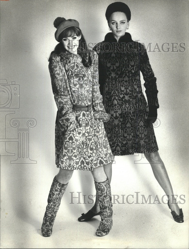 1966 Press Photo Chombert Rabbit Fur Clothing and boots - RRW46463 - Historic Images