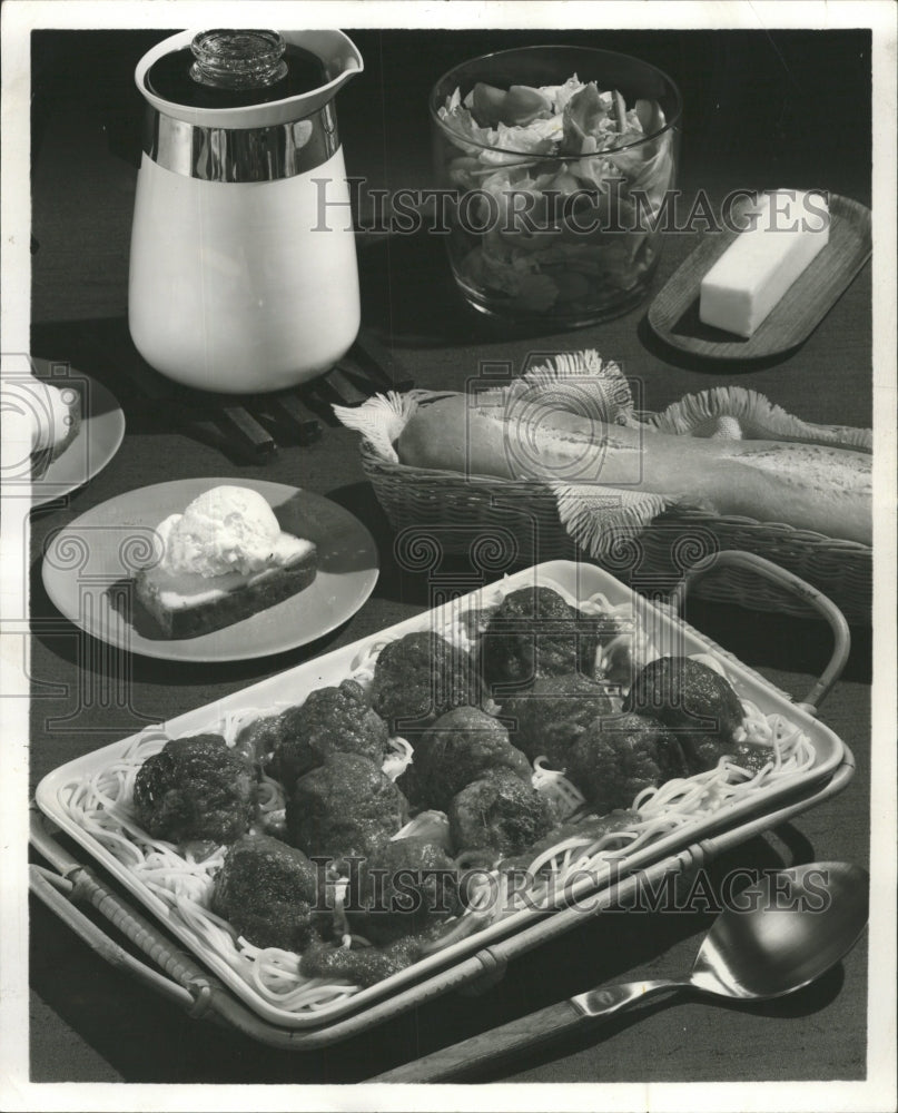 1967 Press Photo Golden Treasure Meatballs Pasta - RRW46537 - Historic Images