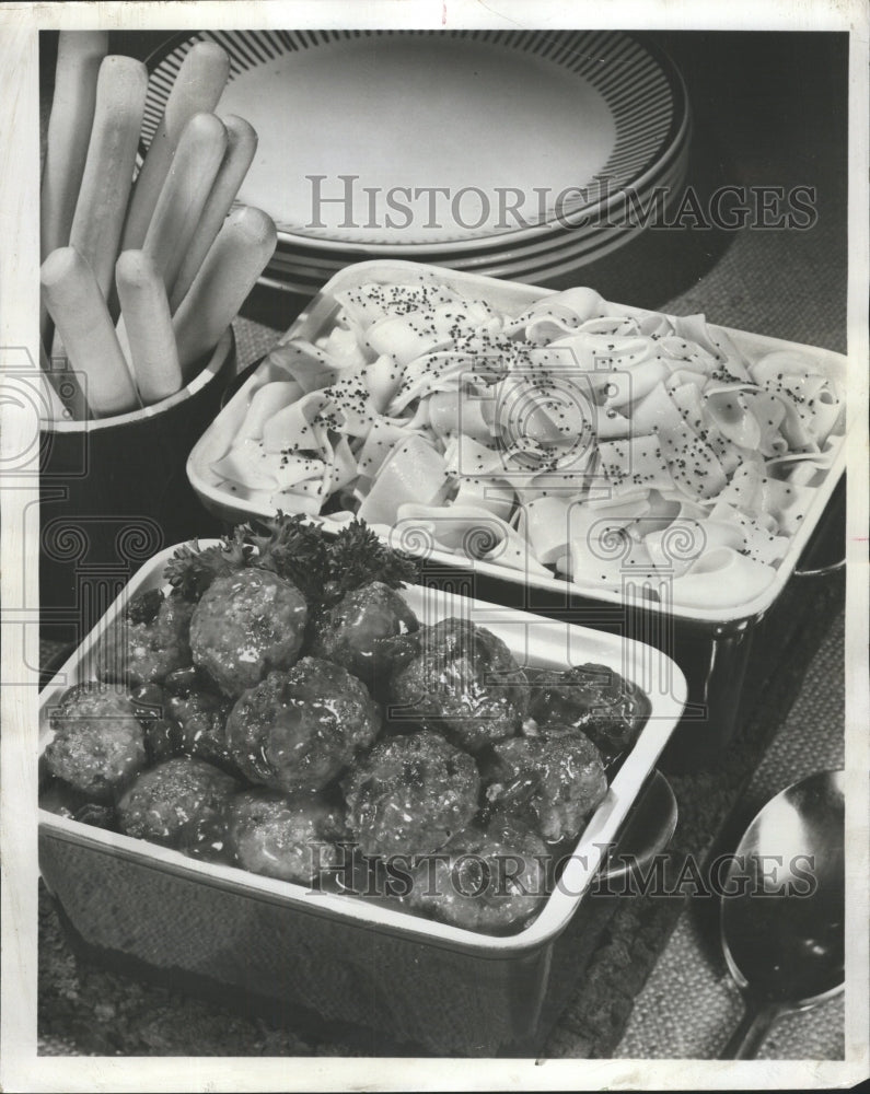 1968 Press Photo Poppyseed and Meatball Recipe - RRW46575 - Historic Images