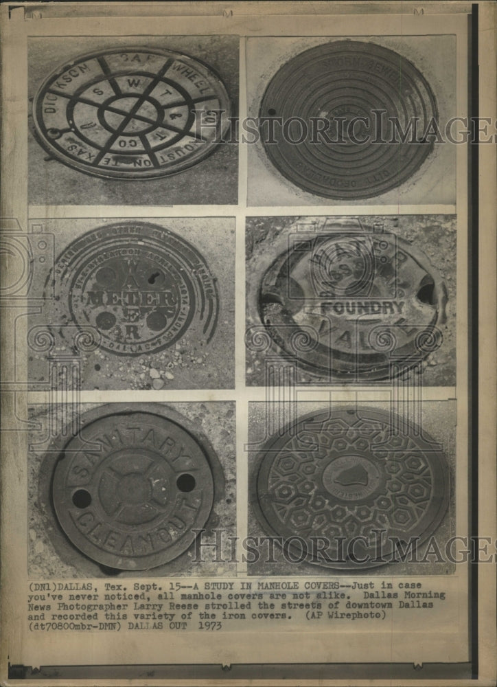 1973 Press Photo Manholes Dallas TX - RRW46791 - Historic Images