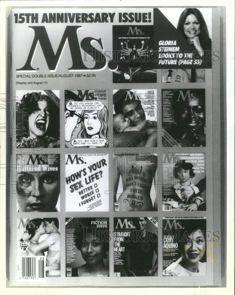 1987 Press Photo 15th Anniversary Issue Ms. Magazine - RRW46833 - Historic Images