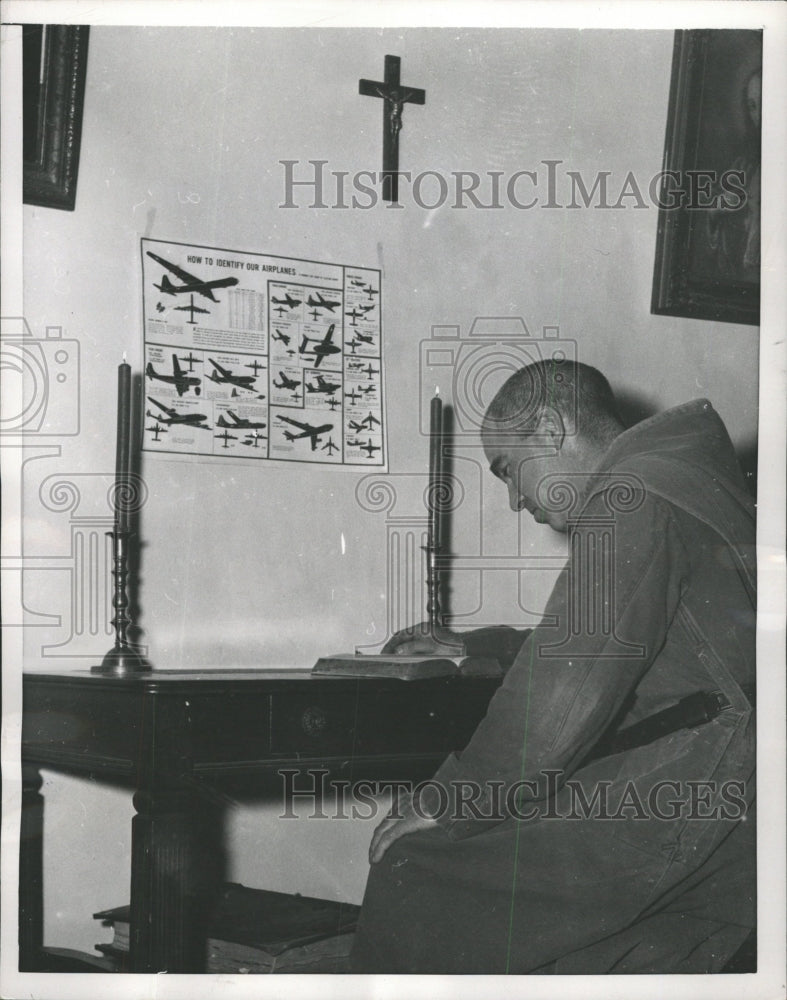 1956 Press Photo Tappist Monk Monastery Iowa Michigan - RRW47113 - Historic Images