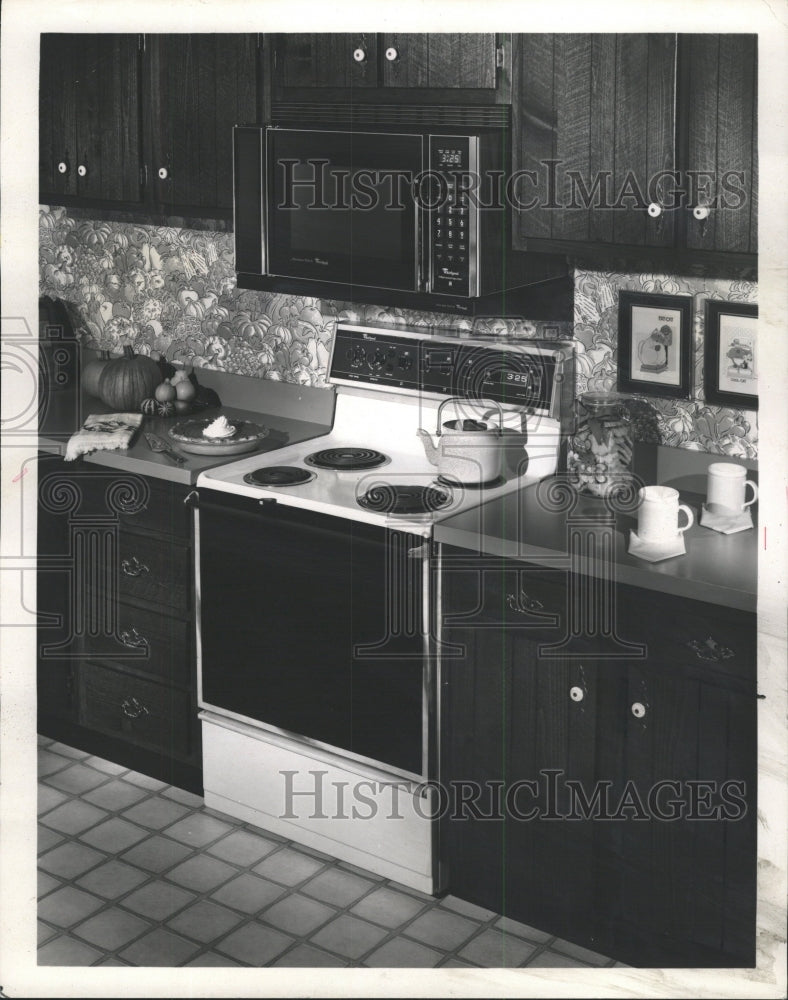 1981 Press Photo Microwave Shelf Counter In Kitchen - RRW47489 - Historic Images